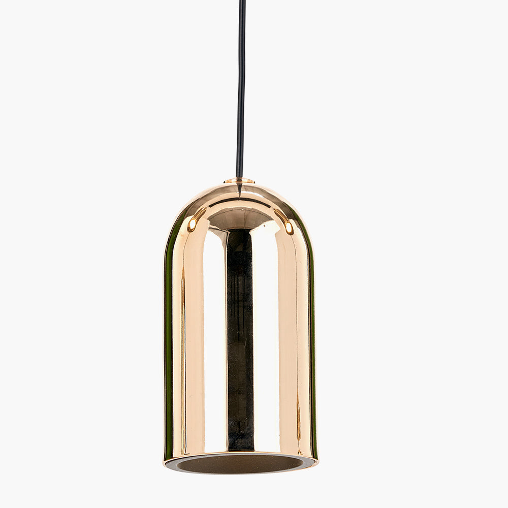 Xena Black & Rose Gold Metal 5 Drop LED Pendant Light